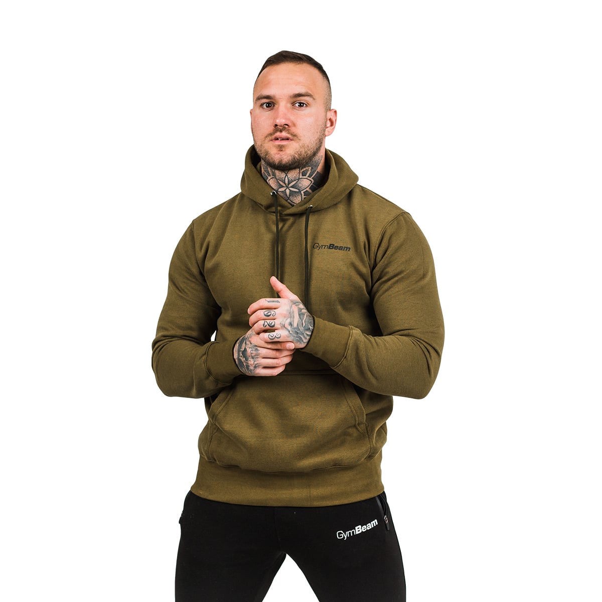 Felpa Athlete da Uomo Military Green Black - GymBeam