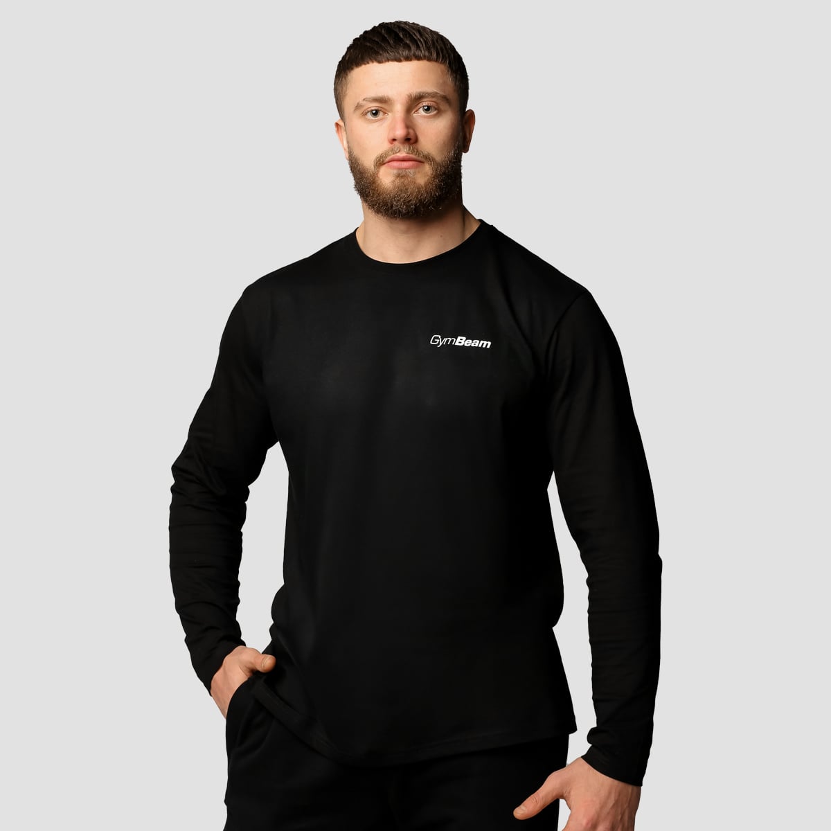 Maglia a Maniche Lunghe da Uomo Basic Black - GymBeam