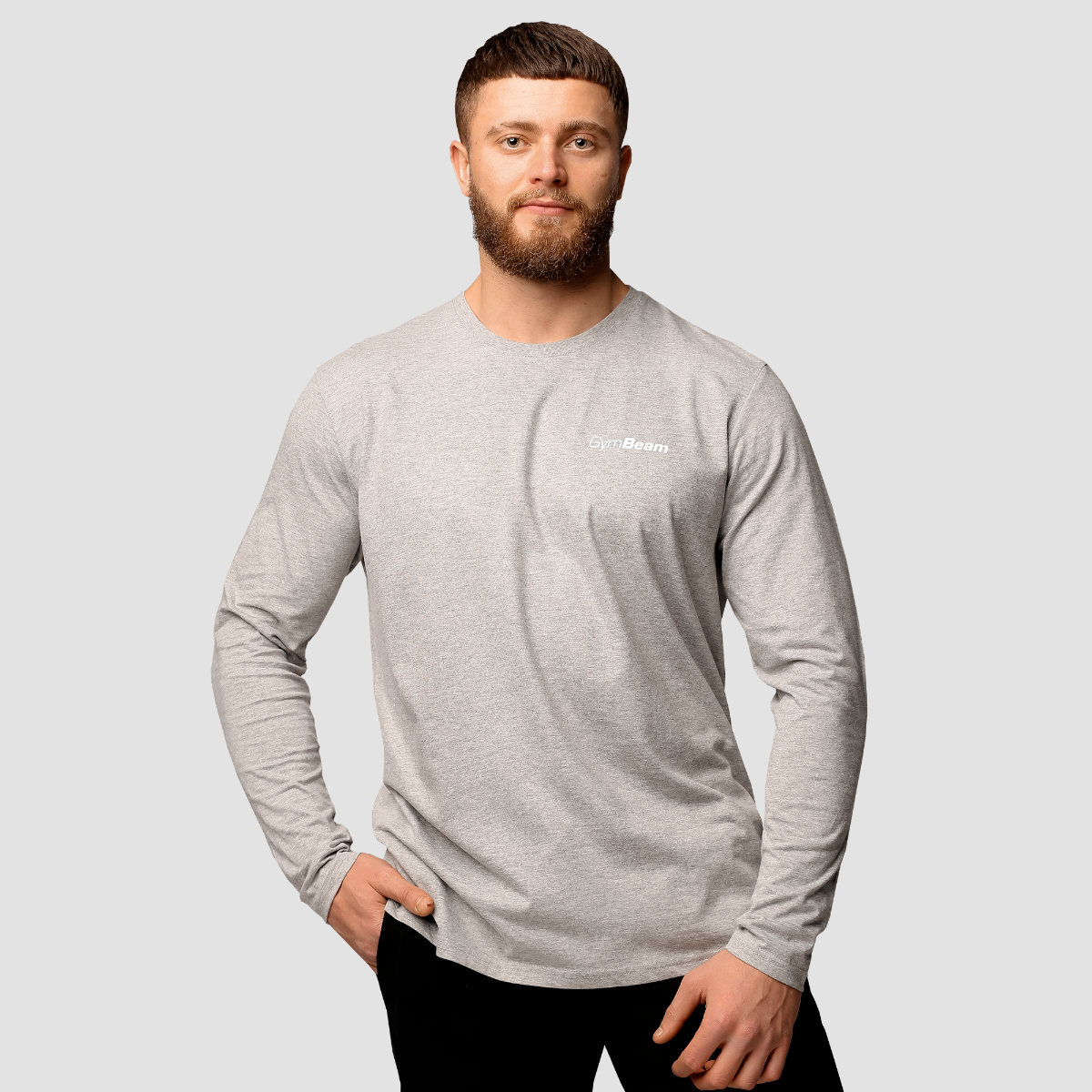 Maglia a Maniche Lunghe da Uomo Basic Grey - GymBeam