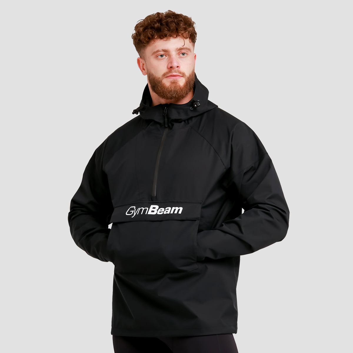 Giacca Impermeabile Smock da Uomo Black - GymBeam