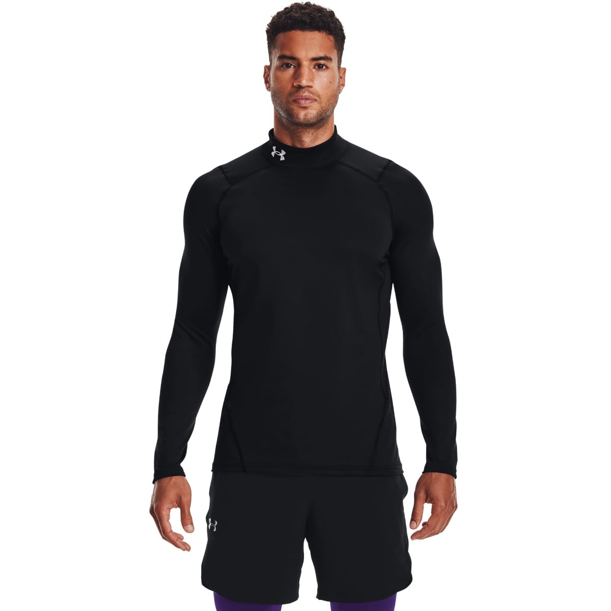 T-shirt aderente a maniche lunghe ColdGear Armor da Uomo Nera - Under Armour