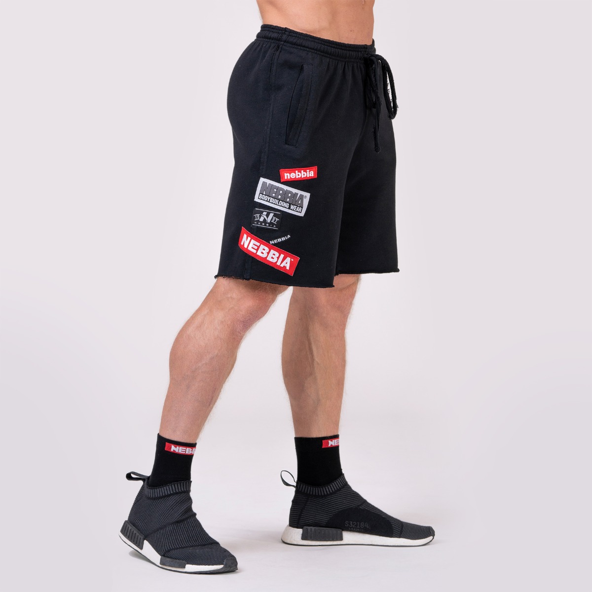 Men‘s Logo Tapping Shorts Black - NEBBIA