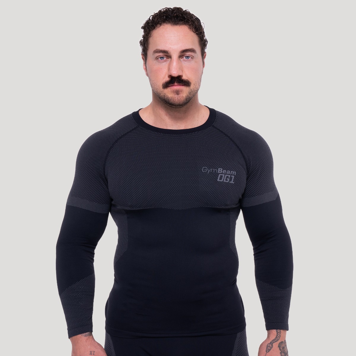 Maglia a Maniche Lunghe Seamless OG1 Black/Grey - GymBeam