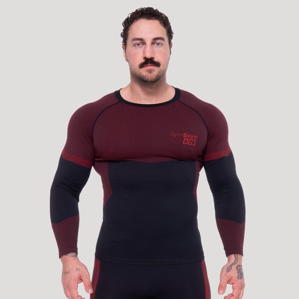 Maglia a Maniche Lunghe Seamless OG1 Black/Red - GymBeam