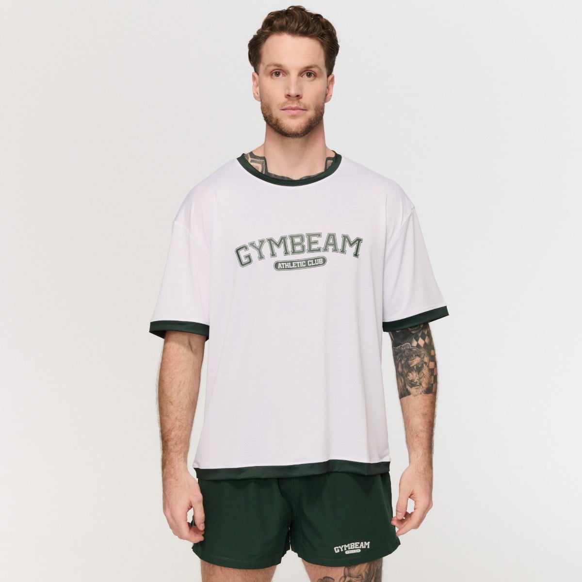 Maglietta Oversize Varsity White - GymBeam