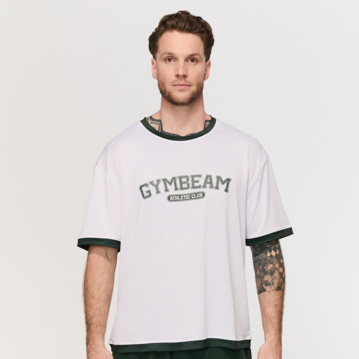 Maglietta Oversize Varsity White - GymBeam