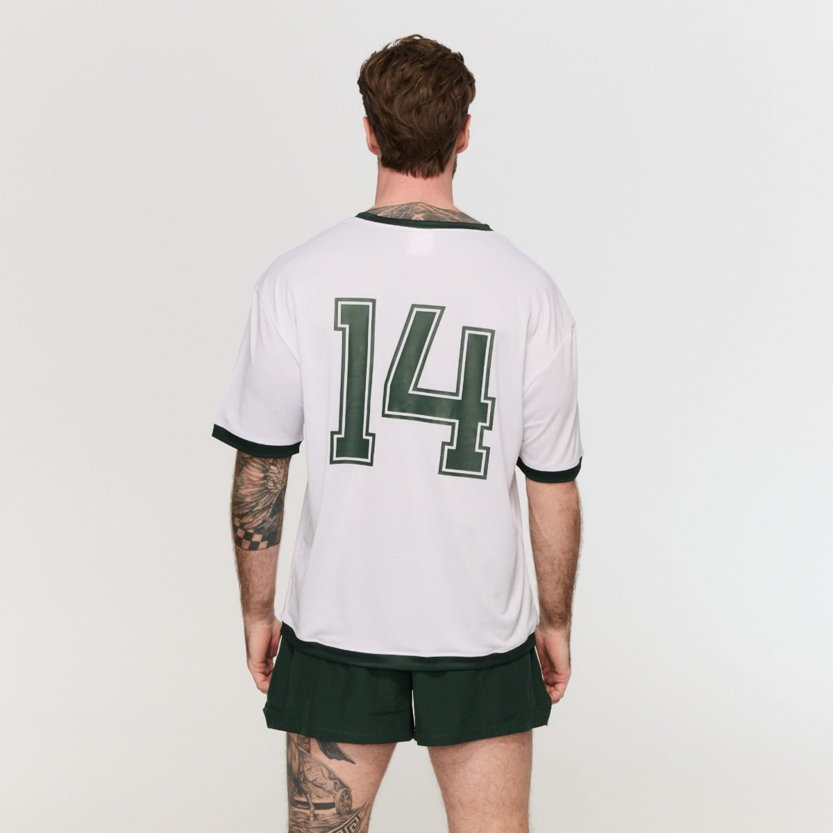 Maglietta Oversize Varsity White - GymBeam