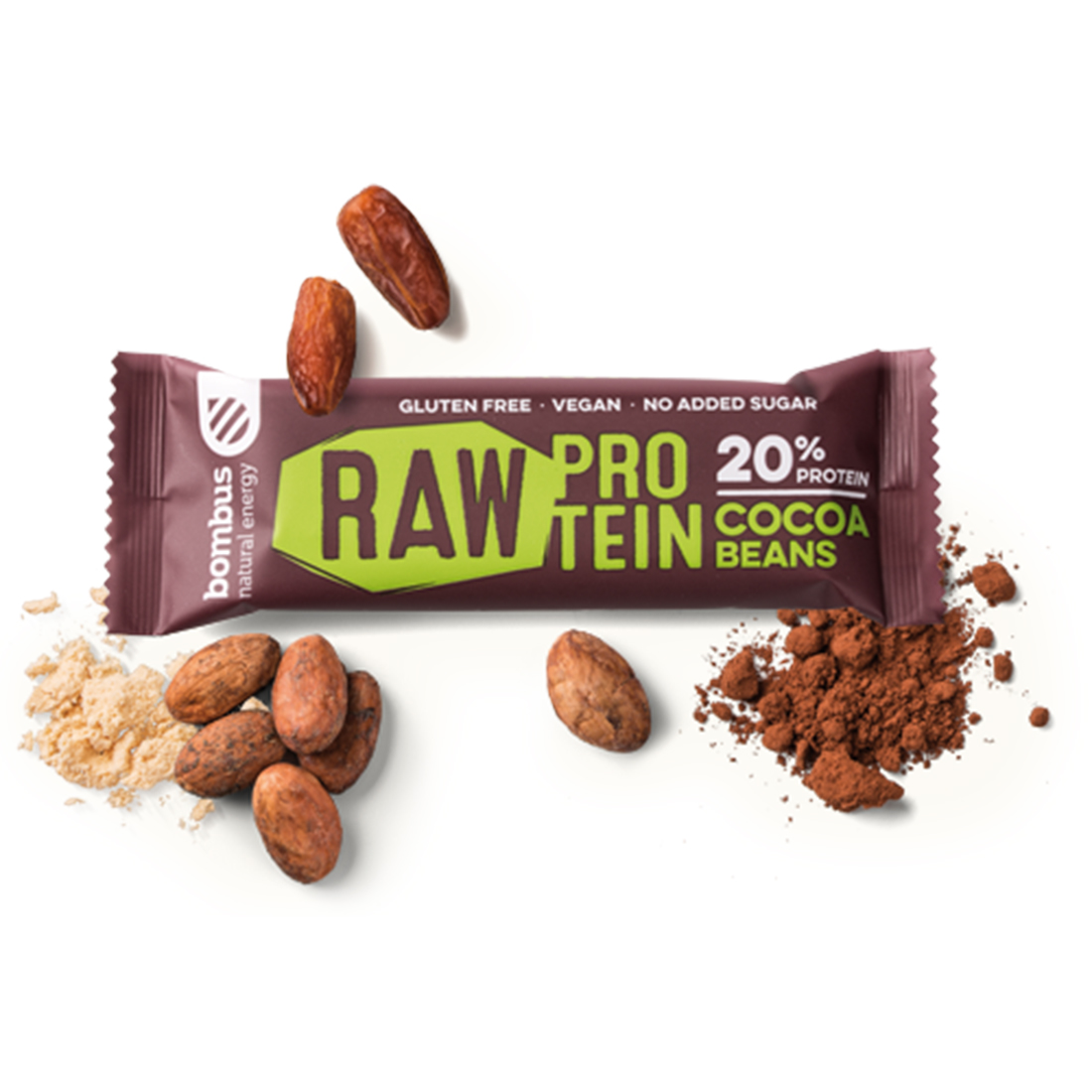 Bombus Barretta Proteica Raw 50 g Fave di Cacao