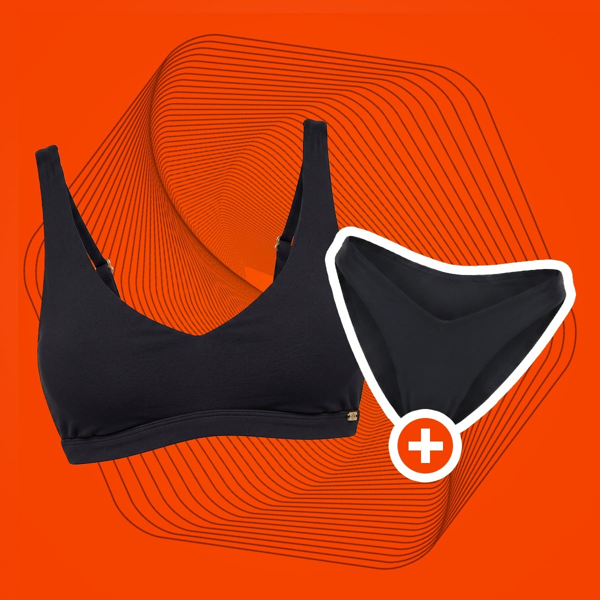 Top Bikini Sport Black - GymBeam + OMAGGIO