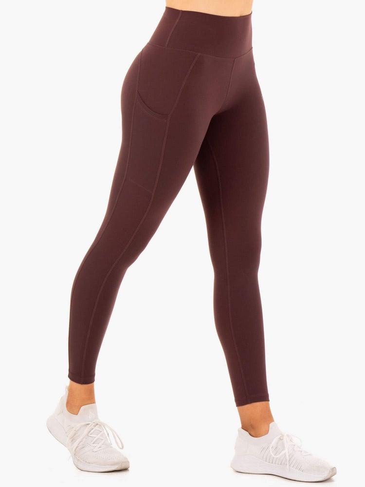 Leggings donna Reset Pocket High Waisted Chocolate - Ryderwear
