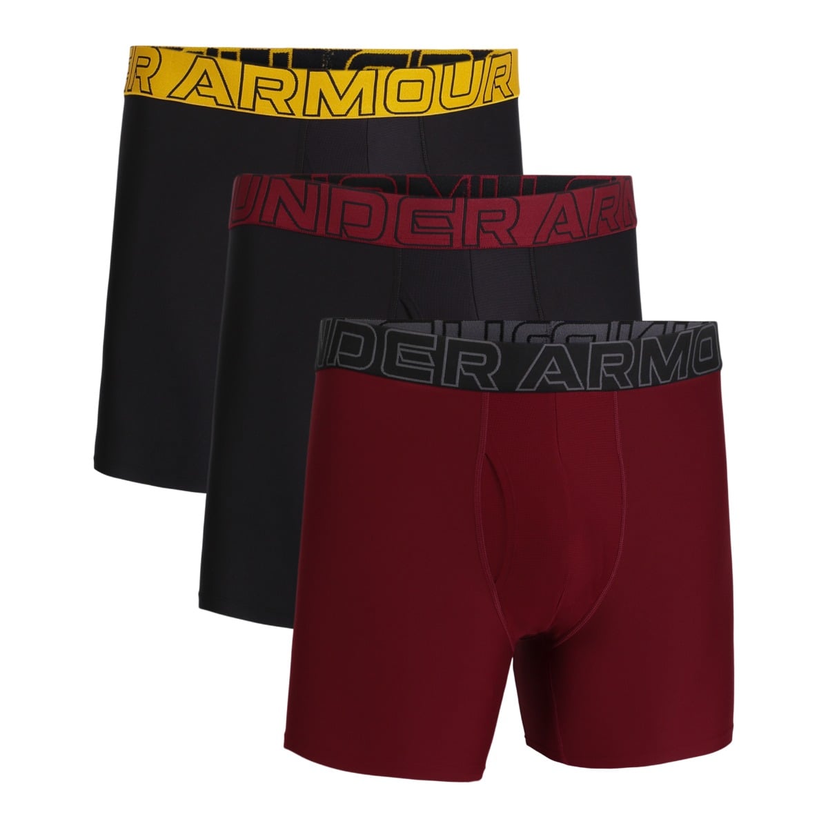 Boxer M Perf Tech 6in 3pack Red - Under Armour