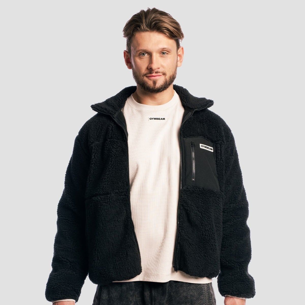 Giacca Sherpa Black - GymBeam