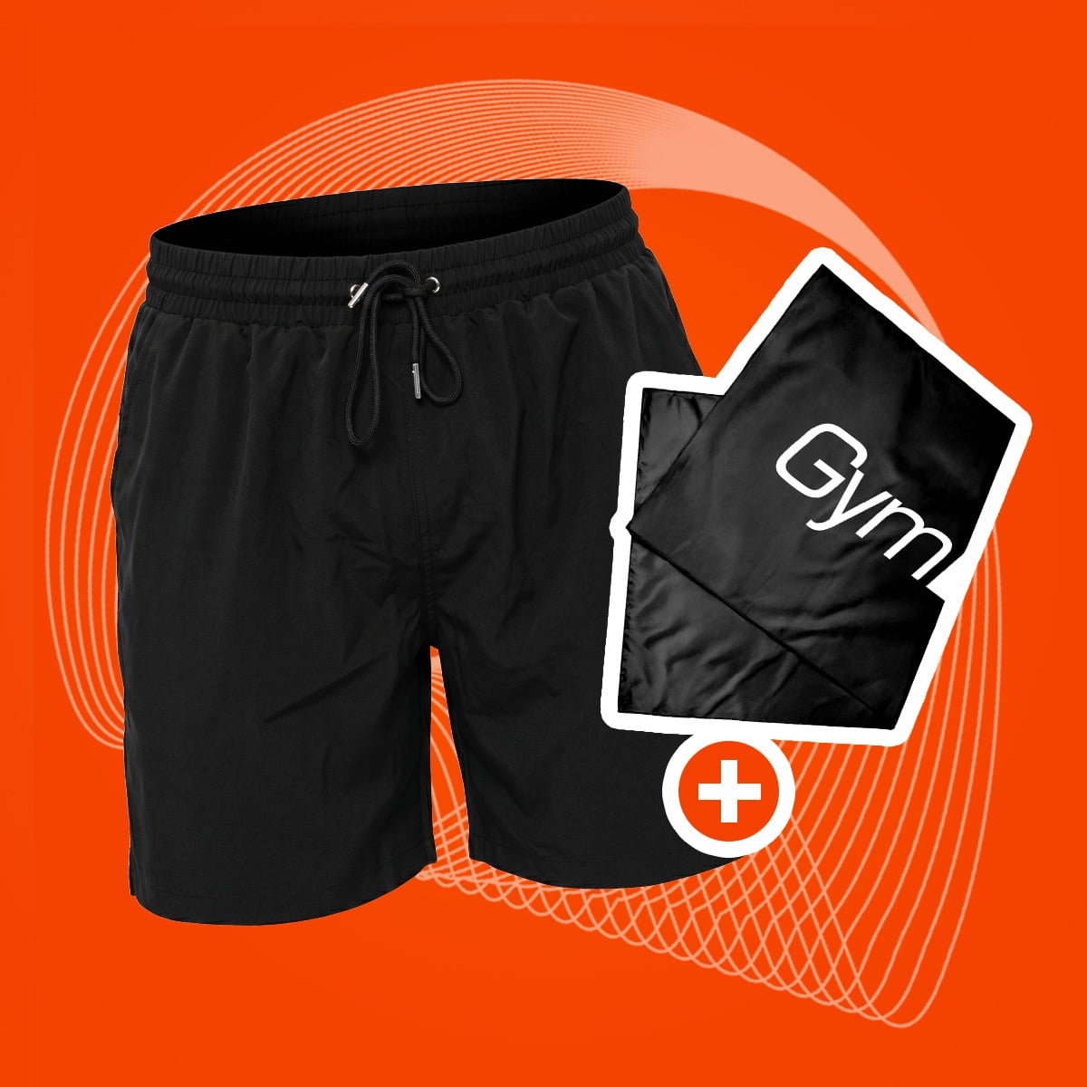 Costume da Bagno da Uomo Black - GymBeam + OMAGGIO