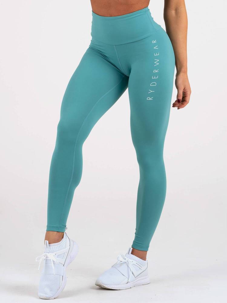 Leggings da donna Staples Scrunch Bum Teal - Ryderwear