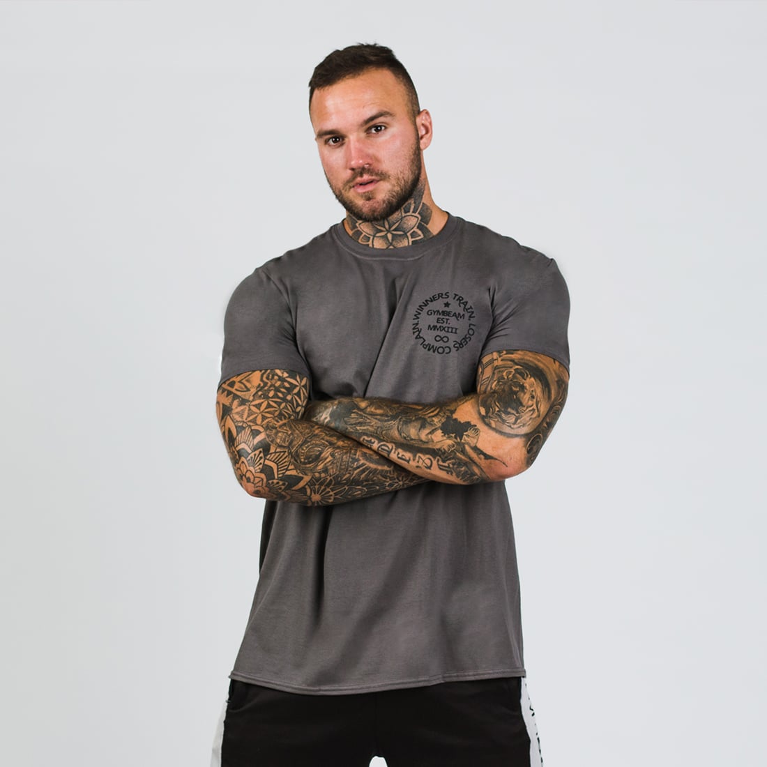 T-Shirt da Uomo Winners Train Charcoal - GymBeam