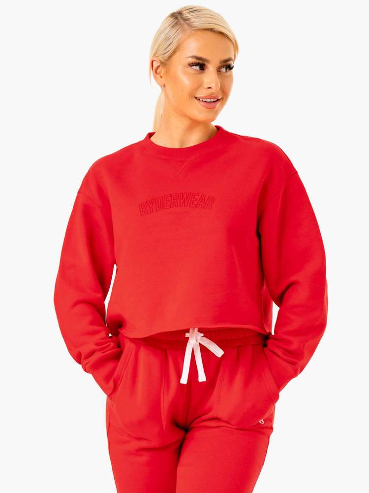 Maglione donna Ultimate Fleece Red - Ryderwear