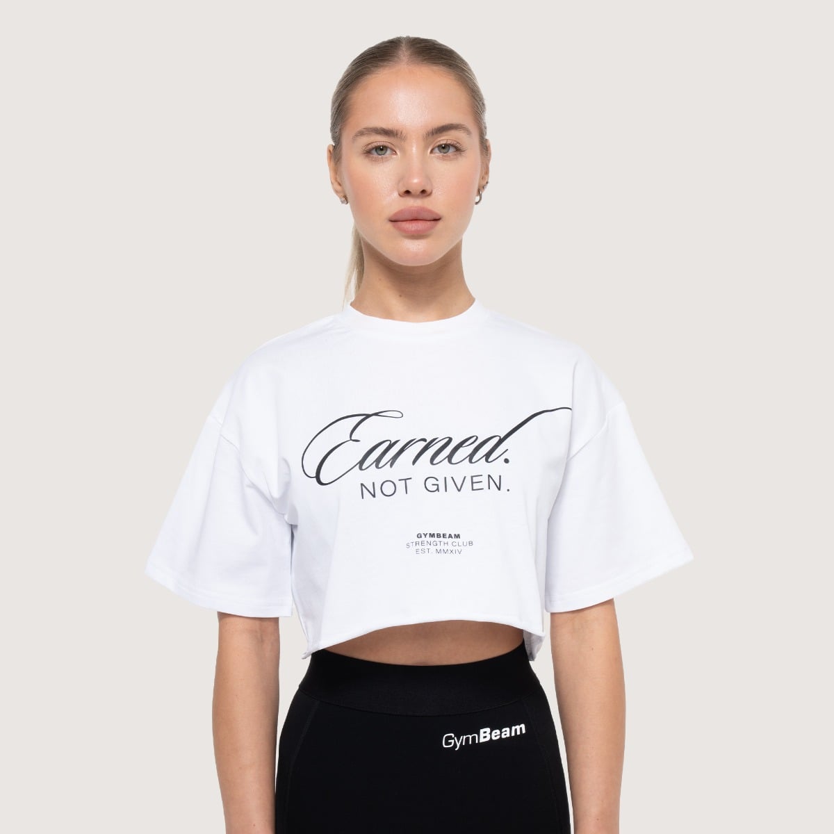 Crop Top da Donna Earned White - GymBeam