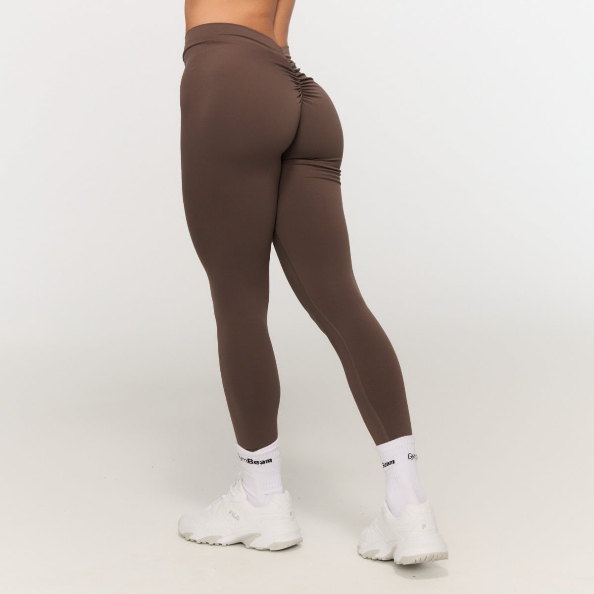 Leggings Fierce V-Back Mocha - GymBeam
