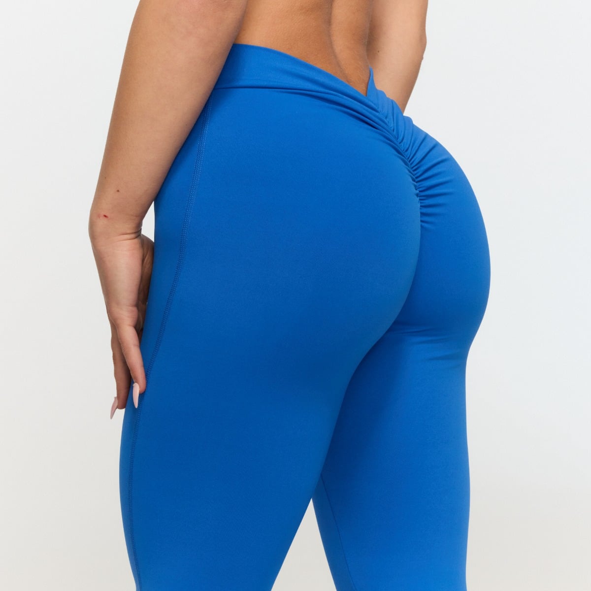 Pantaloni Flare Fierce V-Back Blue - GymBeam