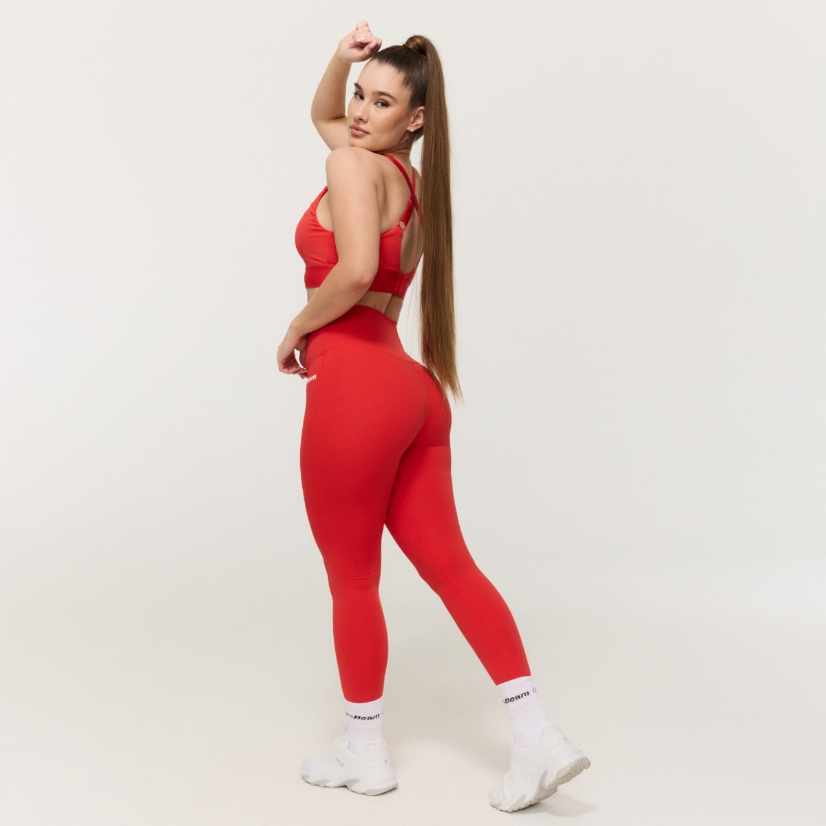 Leggings a Vita Alta da Donna Limitless Hot Red - GymBeam