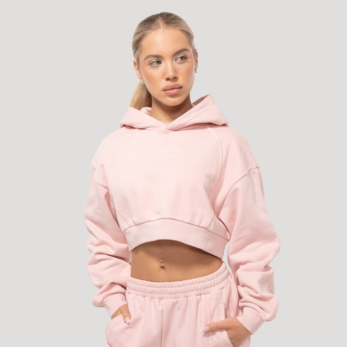 Felpa Cropped Mochi Pink - GymBeam