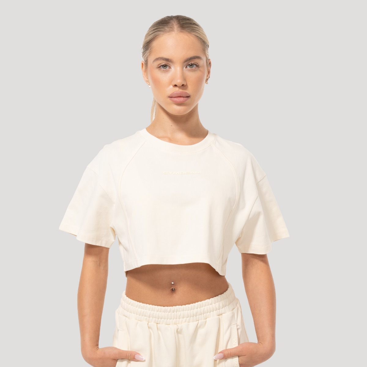 Maglietta Cropped Mochi Cream - GymBeam