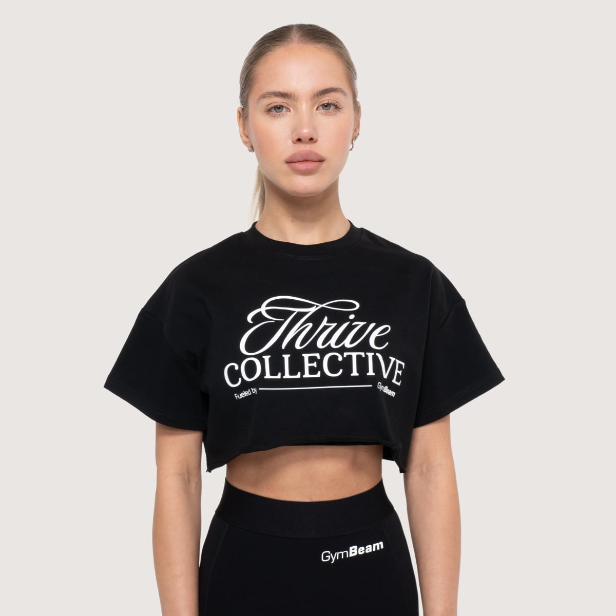 Crop Top Thrive Black - GymBeam