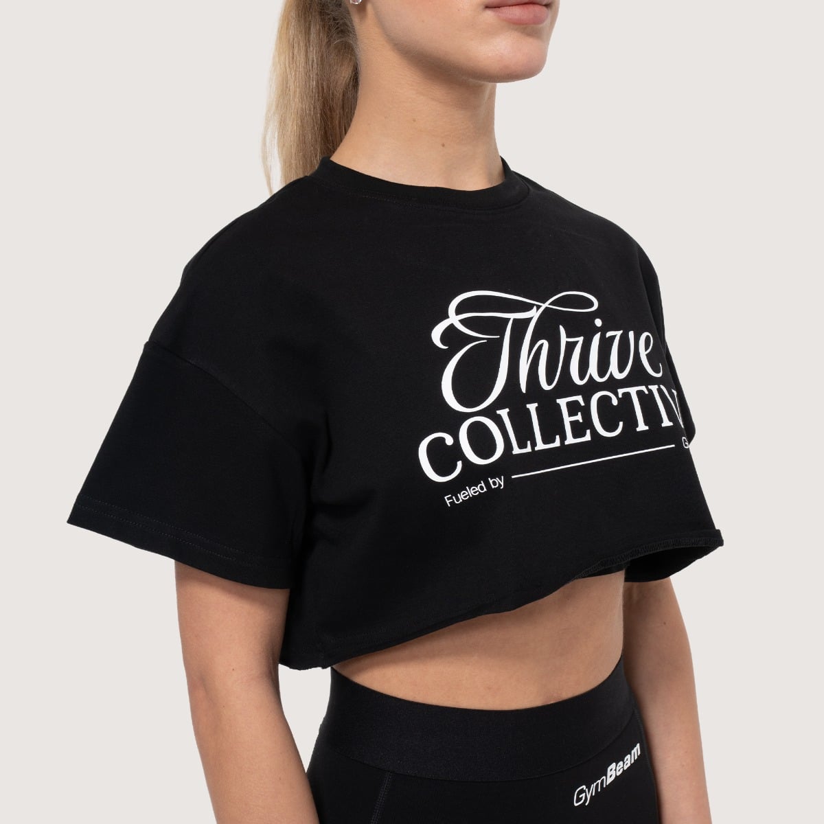 Crop Top Thrive Black - GymBeam