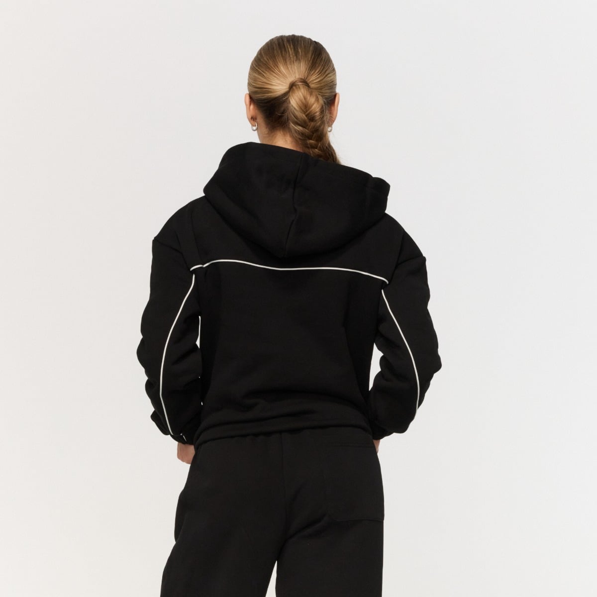 Felpa con Cappuccio da Donna Varsity Black - GymBeam