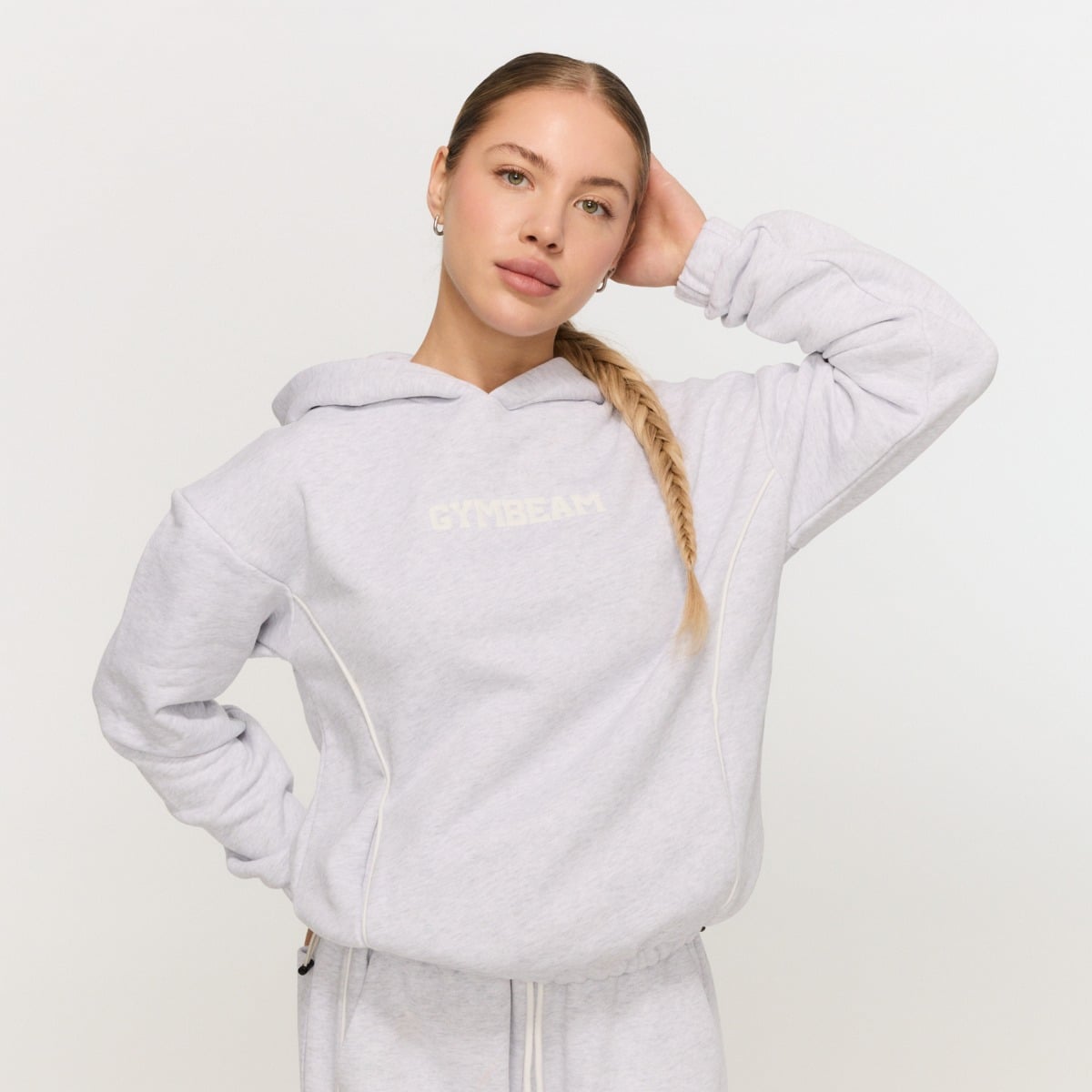 Felpa con Cappuccio da Donna Varsity Grey - GymBeam
