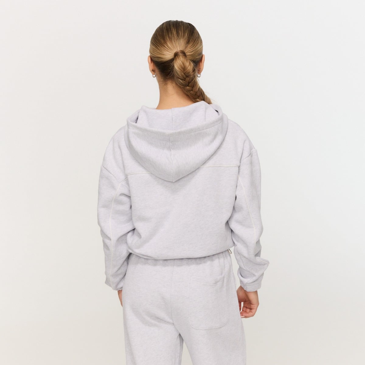 Felpa con Cappuccio da Donna Varsity Grey - GymBeam