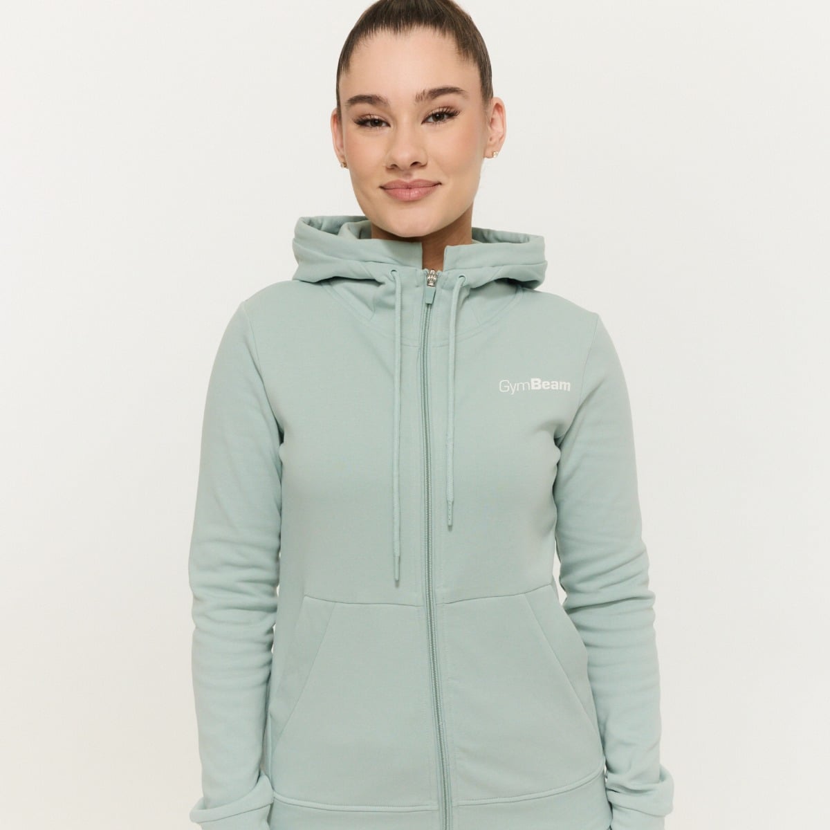 Felpa con Cappuccio e Zip da Donna Limitless Eucalypt - GymBeam