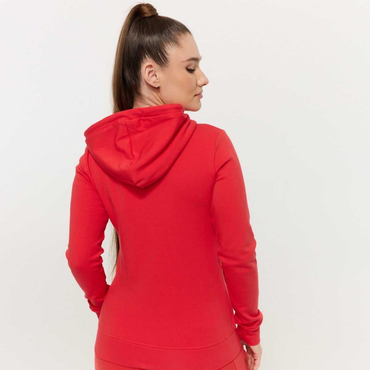 Felpa con Cappuccio e Zip da Donna Limitless Hot Red - GymBeam
