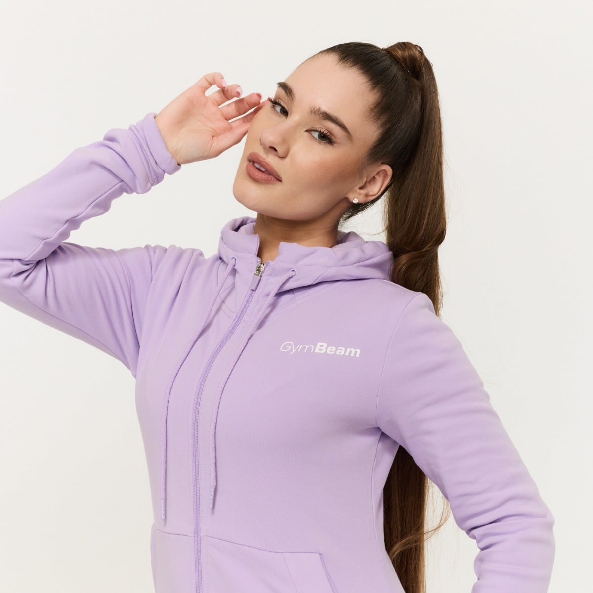 Felpa con Cappuccio e Zip da Donna Limitless Lavender - GymBeam