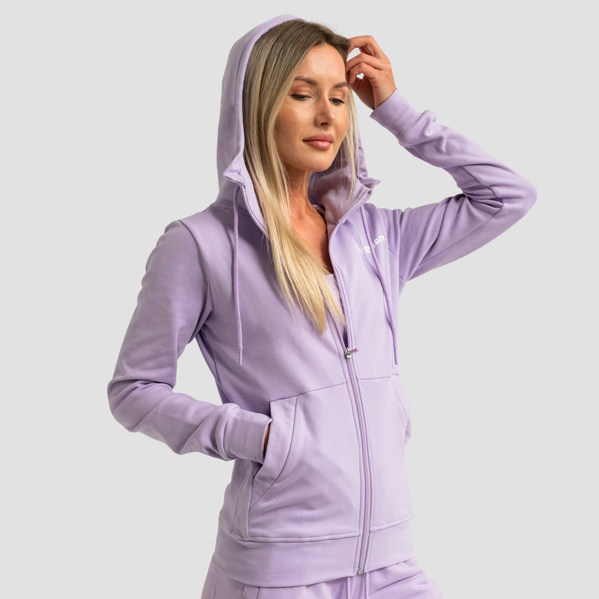 Felpa con Cappuccio e Zip da Donna Limitless Lavender - GymBeam