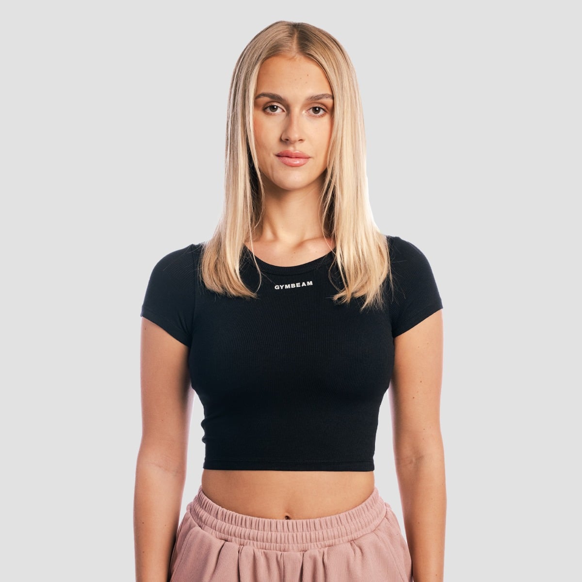 T-Shirt da Donna Cropped Aura Black - GymBeam