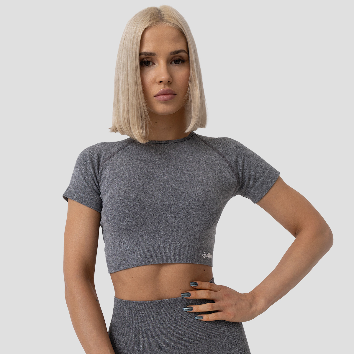 Crop Top da Donna FLO Grey - GymBeam