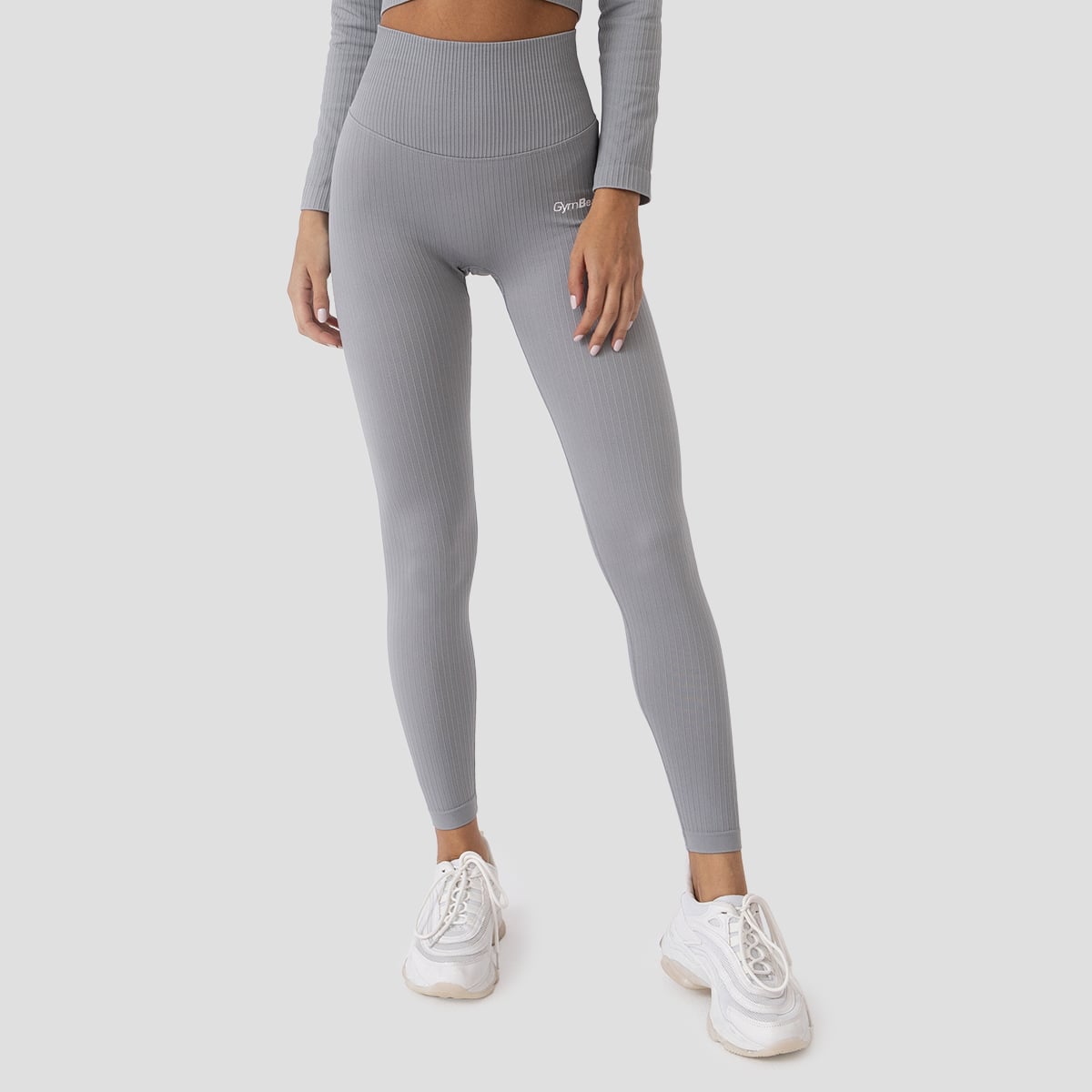 Leggings a Coste da Donna FLO Grey - GymBeam