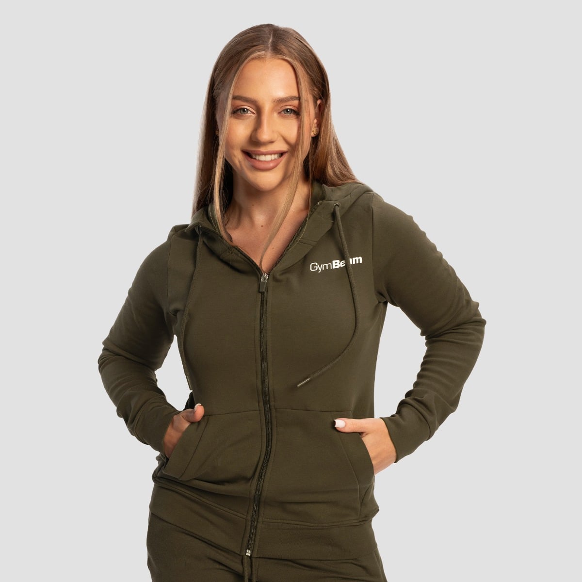 Felpa con Cappuccio e Zip da Donna Limitless Espresso - GymBeam