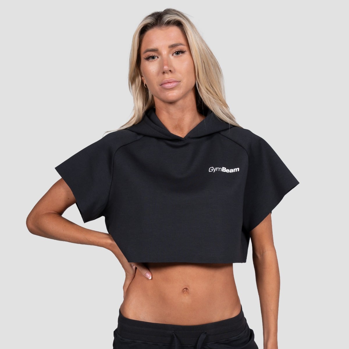 Felpa Cropped da Donna Relay Black - GymBeam