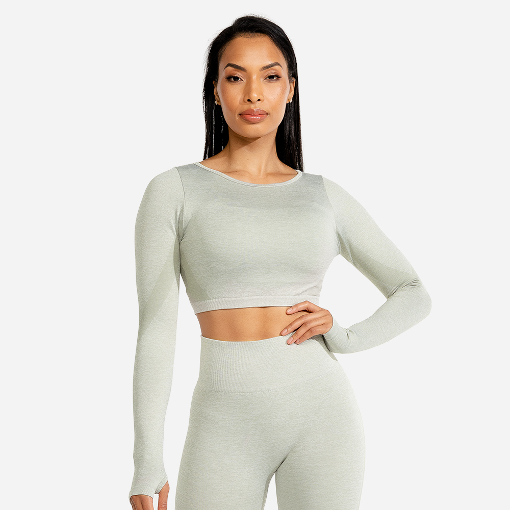 Crop Top Sportivo Marl Seamless Ice - SQUATWOLF