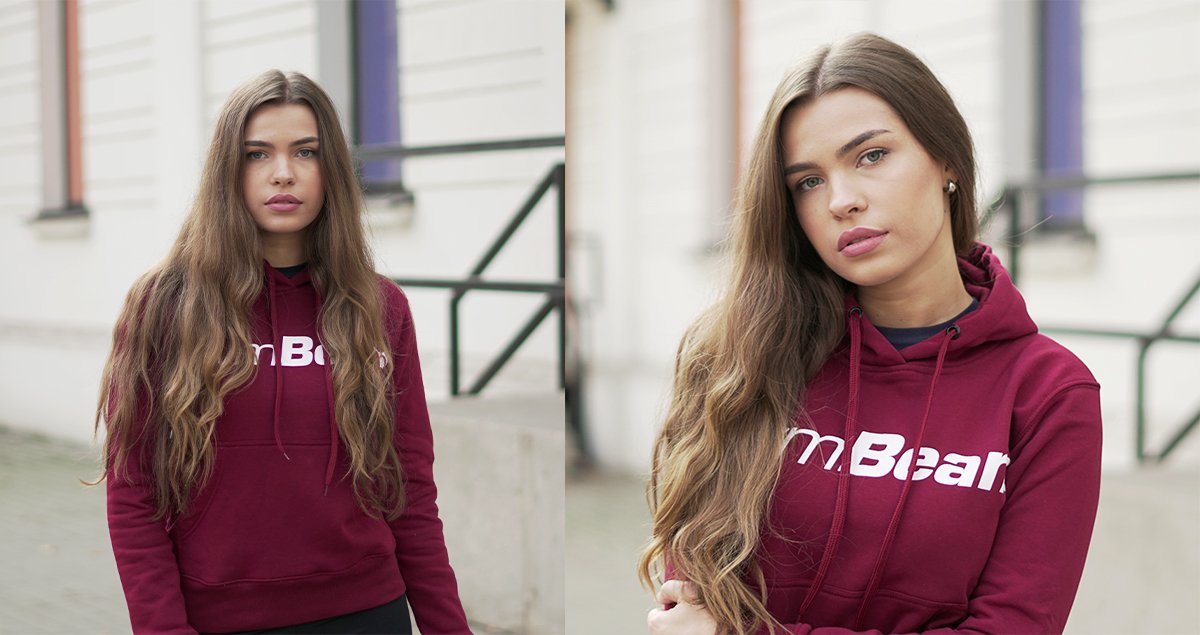 Women’s sweatshirt Athlete Burgundy White - GymBeam