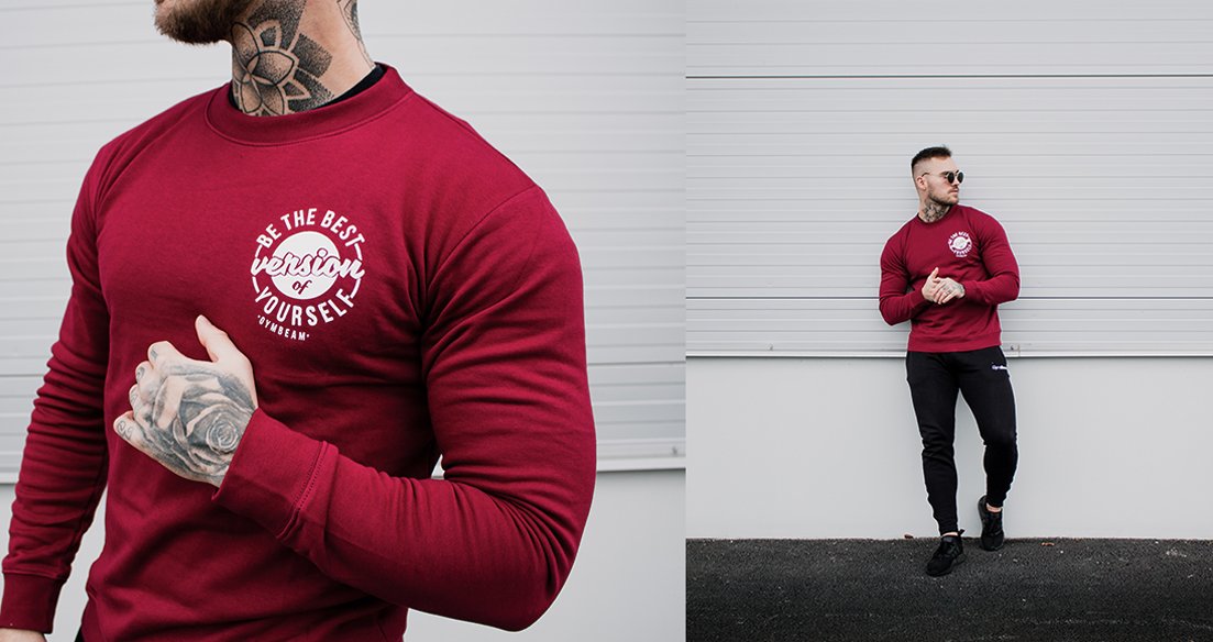 Men’s Sweatshirt The Best Version Burgundy - GymBeam