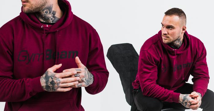 Felpa PRO Hoodie Burgundy - GymBeam