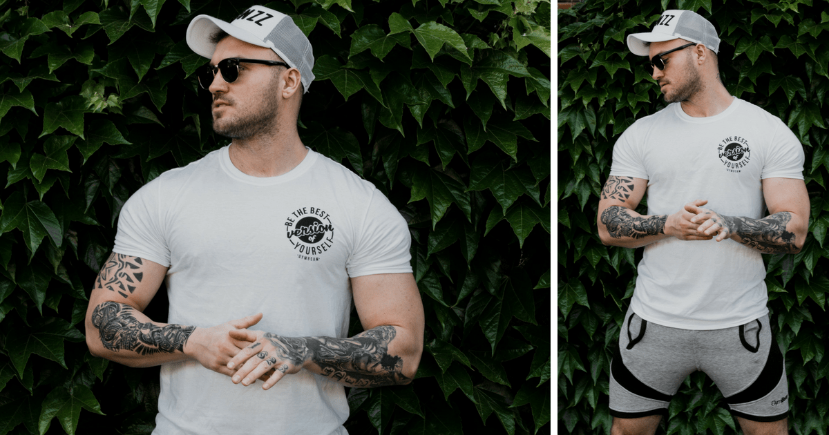 Men's T-shirt The Best Version White Black - GymBeam