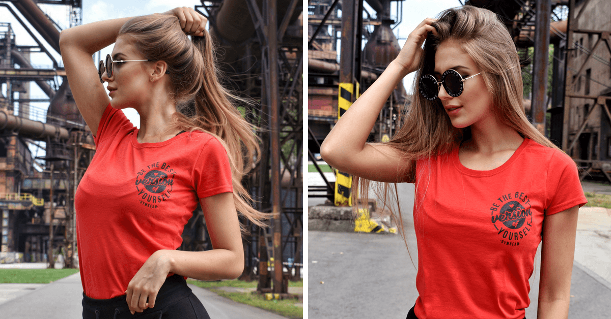 Women’s T-shirt The Best Version Red Black - GymBeam